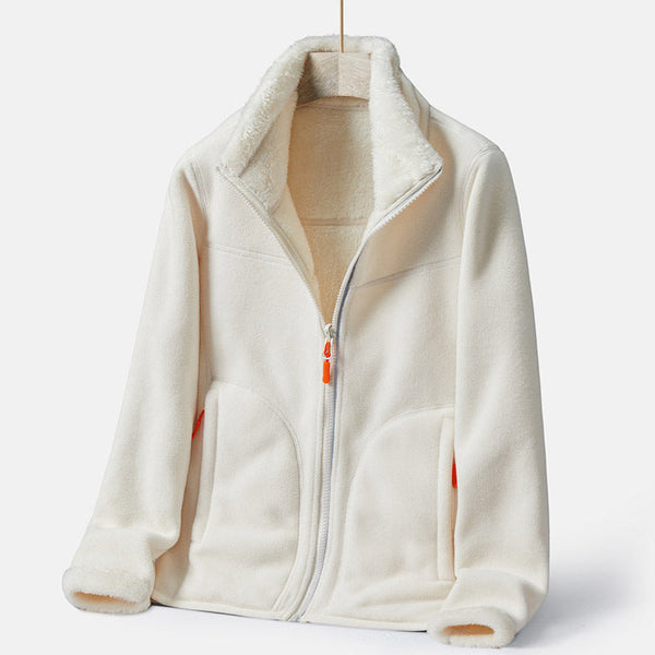 Double-Sided Polar Fleece Thick Warm Outdoor Sweater Coat
