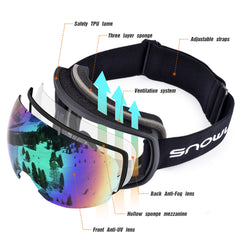 Double-Layer Anti-Fog Ski Goggles for Snow Sports Outdoor