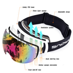 Double-Layer Anti-Fog Ski Goggles for Snow Sports Outdoor