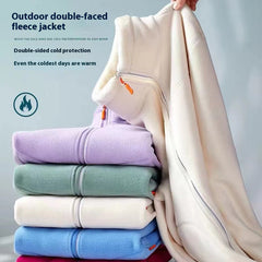Double-Sided Polar Fleece Thick Warm Outdoor Sweater Coat