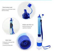 Personal Water Filter Straw for Hiking Camping Emergency Survival