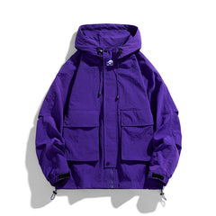 Outdoor Windproof Waterproof Hooded Work Jacket Lightweight Casual Coat