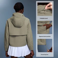 Women's Water-Resistant Stowable Hooded Outdoor Casual Jacket Lightweight