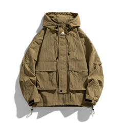 Outdoor Windproof Waterproof Hooded Work Jacket Lightweight Casual Coat