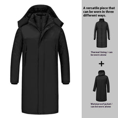 Outdoor Thick Windproof Waterproof Long Cotton Shell Jacket