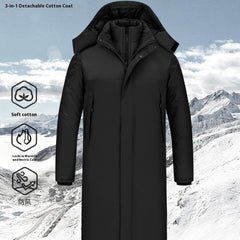 Outdoor Thick Windproof Waterproof Long Cotton Shell Jacket