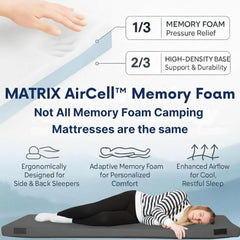 Matrix Air-Cell Memory Foam Camping Mattress Sleeping Pad Comfortable
