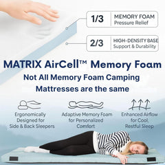 Matrix Air-Cell Memory Foam Camping Mattress Sleeping Pad Comfortable