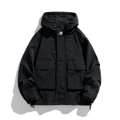 Outdoor Windproof Waterproof Hooded Work Jacket Lightweight Casual Coat