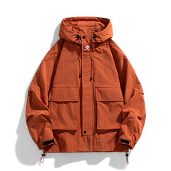 Outdoor Windproof Waterproof Hooded Work Jacket Lightweight Casual Coat