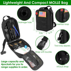 47Pcs Emergency Survival Kit Survival EDC Gear Equipment Tool First Aid Supplies Kit Tools with Pouch for Hiking Hunting Disaster Camping Adventure
