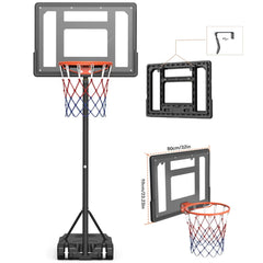 Kids Adjustable Outdoor Basketball Hoop Set 32in Backboard