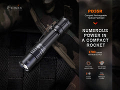 PD35R Compact Rechargeable Tactical LED Flashlight High Performance
