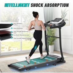 Merax Electric Folding Treadmill with Speakers Home Fitness
