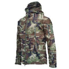 Men's Camouflage Waterproof Windproof Tactical Hooded Winter Jacket Large