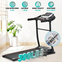 Merax Electric Folding Treadmill with Speakers Home Fitness