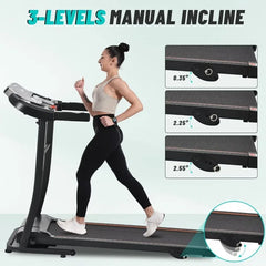 Merax Electric Folding Treadmill with Speakers Home Fitness