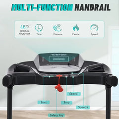 Merax Electric Folding Treadmill with Speakers Home Fitness