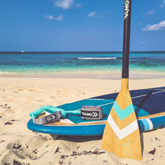 Carbon Fiberglass Adjustable Paddle with ABS Edge Bamboo Finish