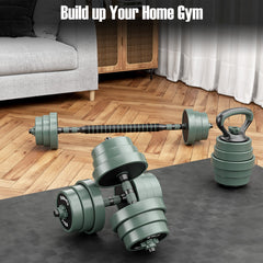 Adjustable Weight Dumbbell Set with Connector Black Gray