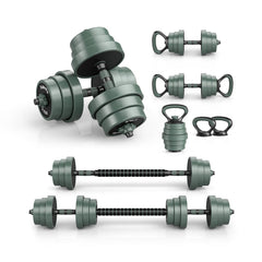 Adjustable Weight Dumbbell Set with Connector Black Gray