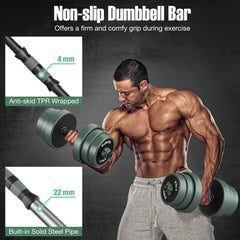 Adjustable Weight Dumbbell Set with Connector Black Gray