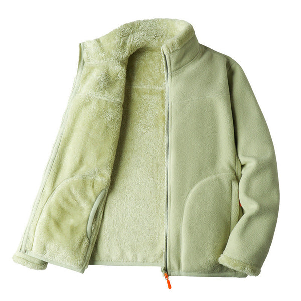 Double-Sided Polar Fleece Thick Warm Outdoor Sweater Coat