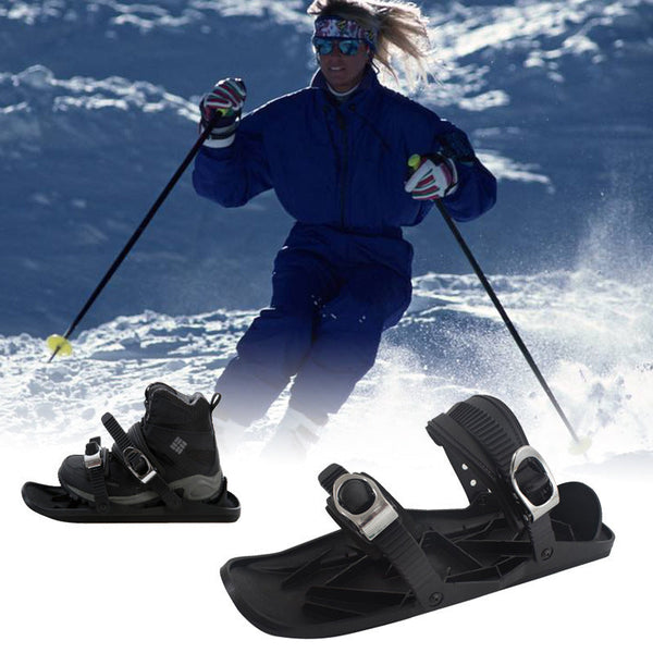 Mini Portable Adjustable Ski Boots with Double-Board Straps Outdoor