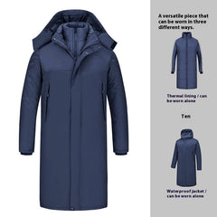 Outdoor Thick Windproof Waterproof Long Cotton Shell Jacket