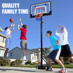 Kids Adjustable Outdoor Basketball Hoop Set 32in Backboard