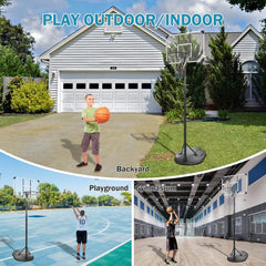 Kids Adjustable Outdoor Basketball Hoop Set 32in Backboard