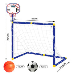 Folding Mini Soccer Goal Post Net Portable Training