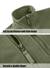Men's Tactical Fleece Jacket with Multi-Pockets and Hood