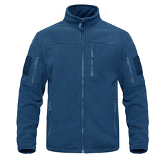 Men's Tactical Fleece Jacket with Multi-Pockets and Hood