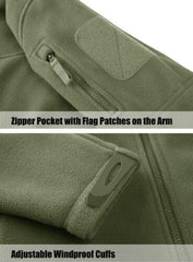 Men's Tactical Fleece Jacket with Multi-Pockets and Hood