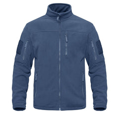 Men's Tactical Fleece Jacket with Multi-Pockets and Hood