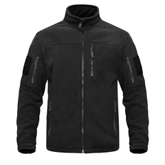 Men's Tactical Fleece Jacket with Multi-Pockets and Hood