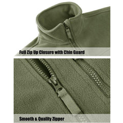 Men's Tactical Fleece Jacket with Multi-Pockets and Hood
