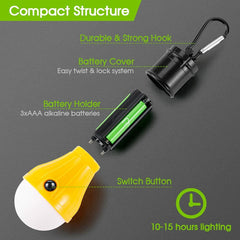 Portable LED Camping Lantern Four-Pack Emergency Hiking Lights