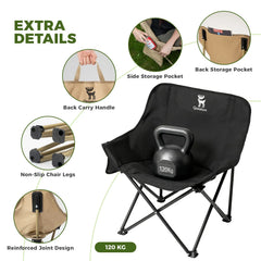 Folding Carbon Steel Camping Chair for Adults and Kids