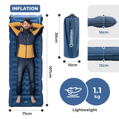 Ultra-Light Inflatable Sleeping Pad with Built-In Pillow Camping
