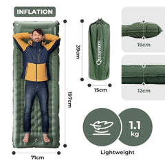 Ultra-Light Inflatable Sleeping Pad with Built-In Pillow Camping