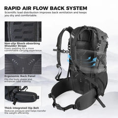 Large Capacity Lightweight Waterproof Hiking Backpack 30-35L Daypack Outdoor