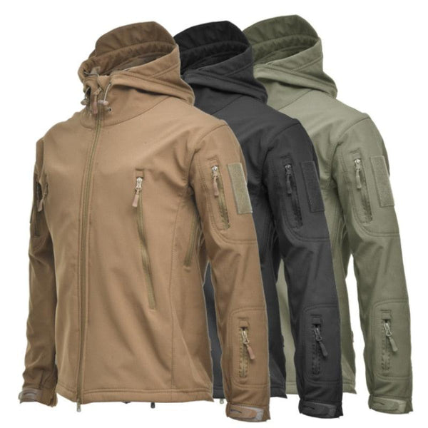Men's Camouflage Waterproof Windproof Tactical Hooded Winter Jacket Large
