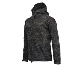 Men's Camouflage Waterproof Windproof Tactical Hooded Winter Jacket Large